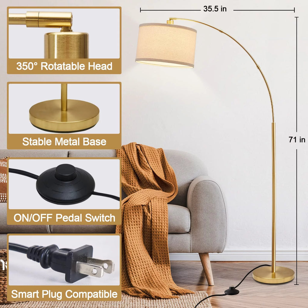 Arc Floor Lamp with Foot Switch V3363