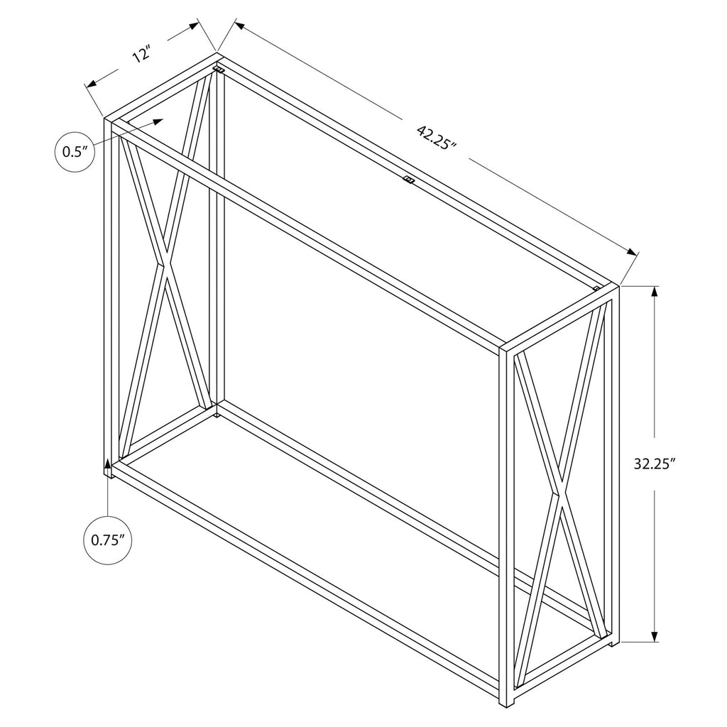 Metal Chrome Narrow Accent Table E5706
