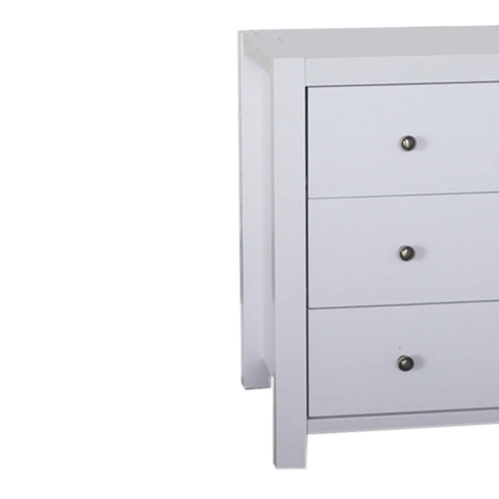 White 3 Drawer Chest with Metal Glides X6217