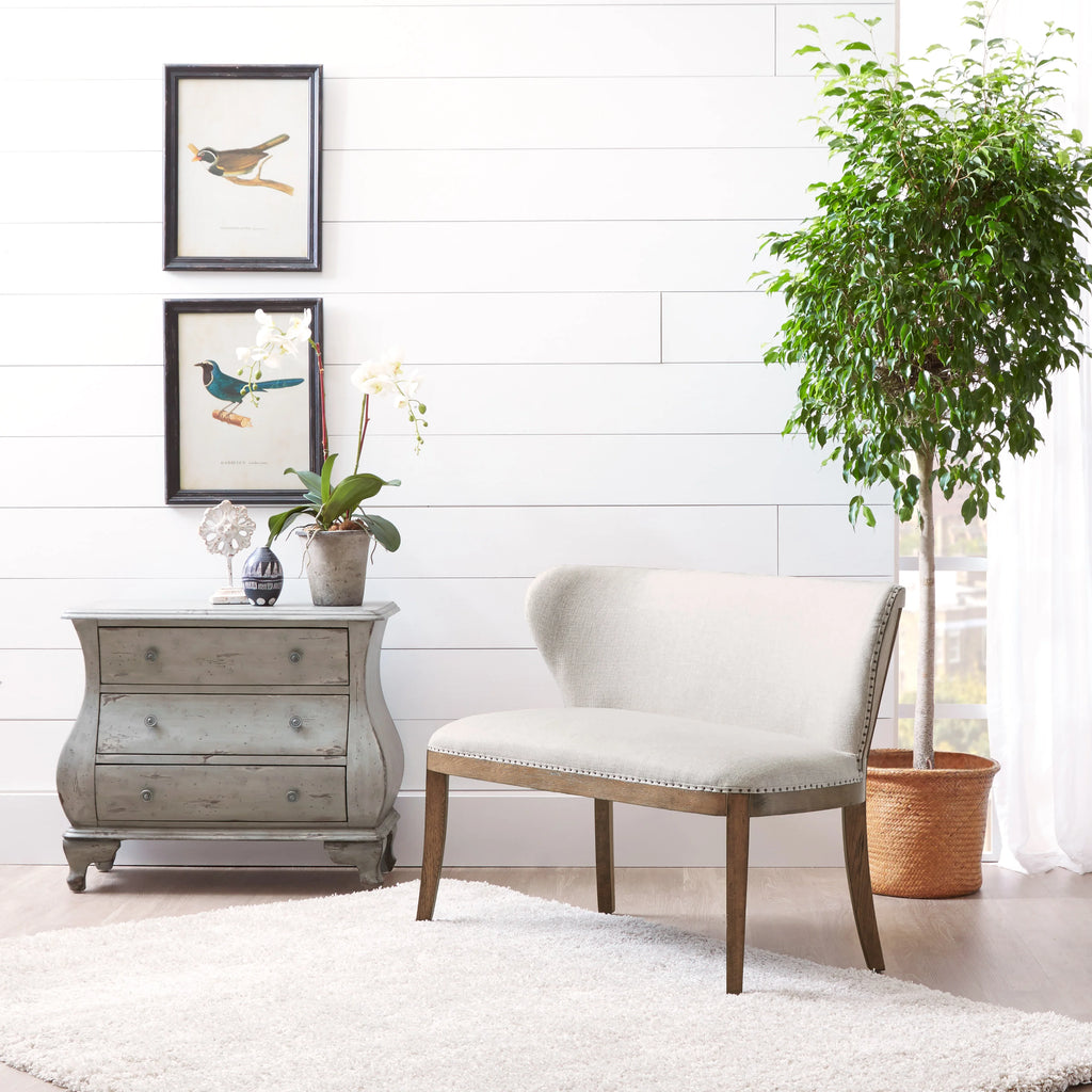 Linen Cream Wood-Framed Sofa N297124