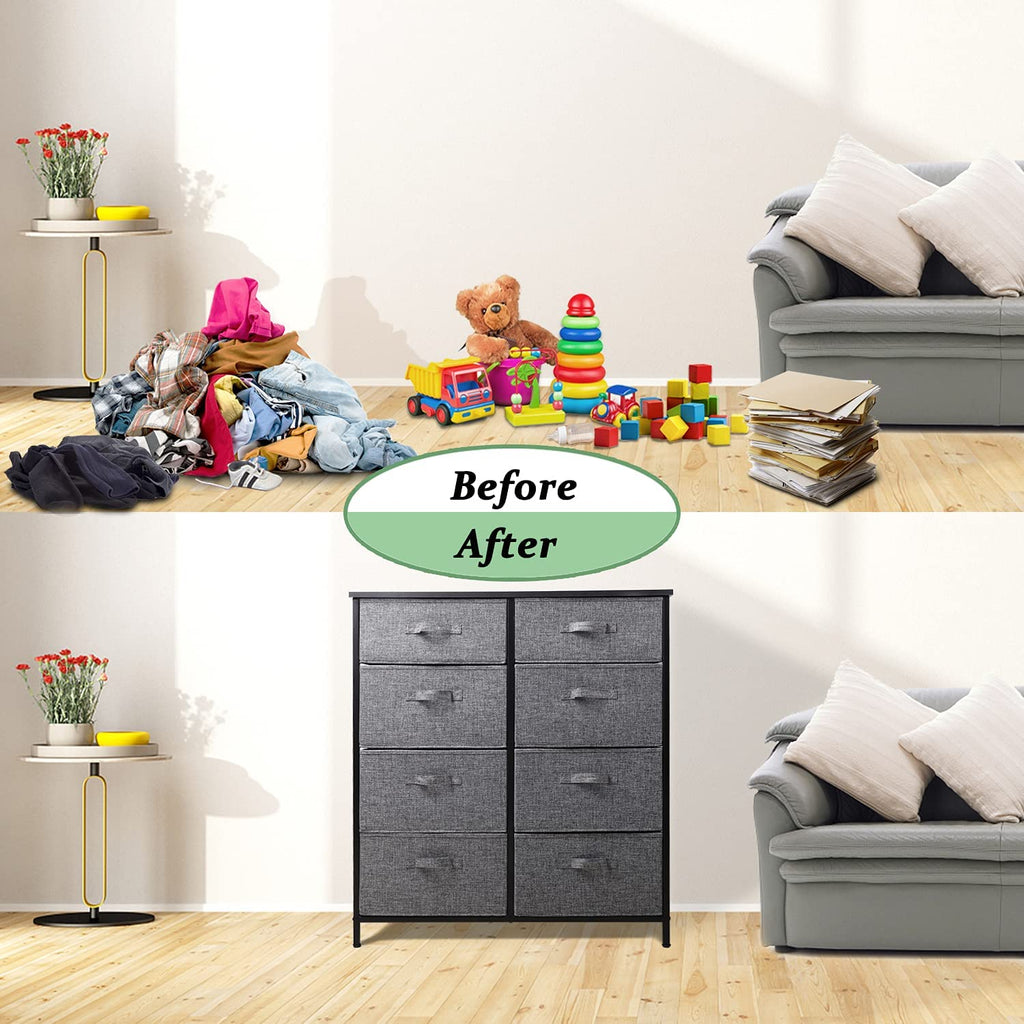 Grey 8 Drawer Dresser K872111