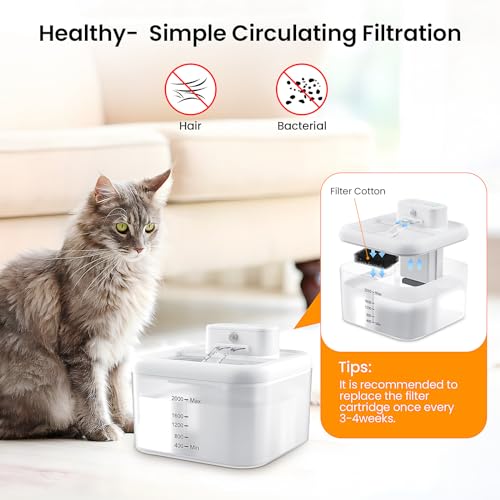 68Oz/2.0L Wireless Cat Water Fountain M87115