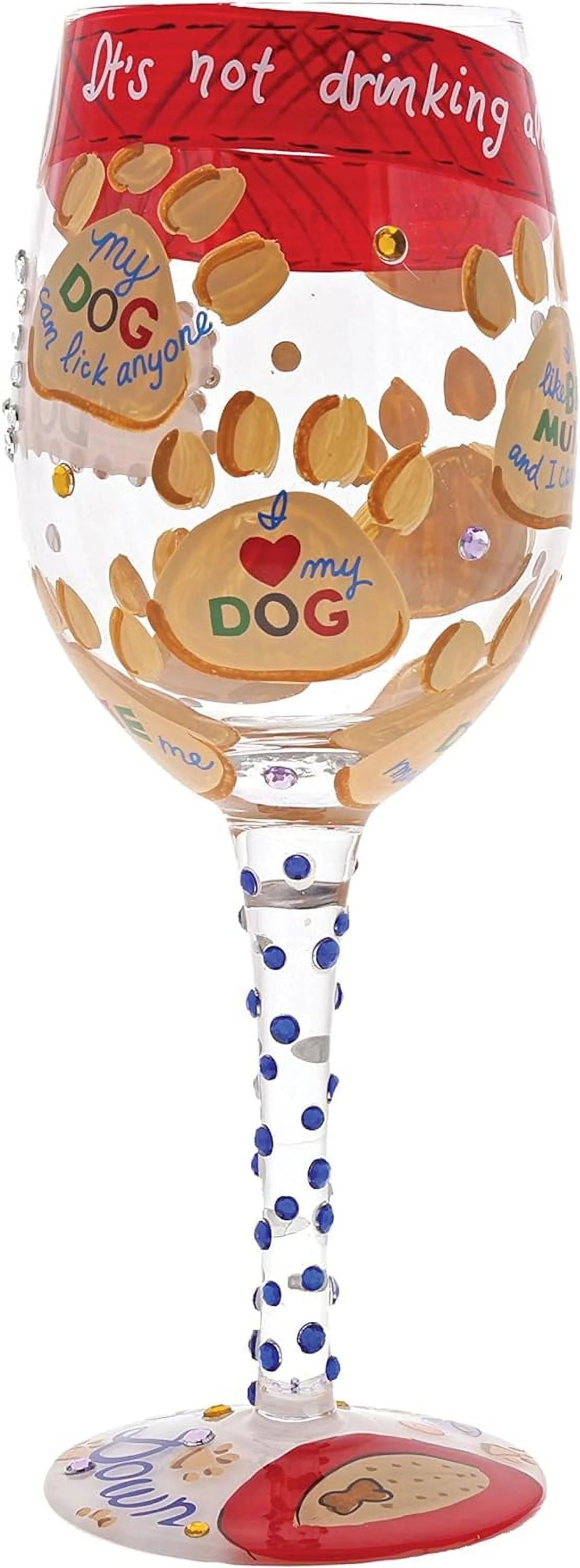 Hand-Painted Artisan Wine Glass 15 Oz Z40296