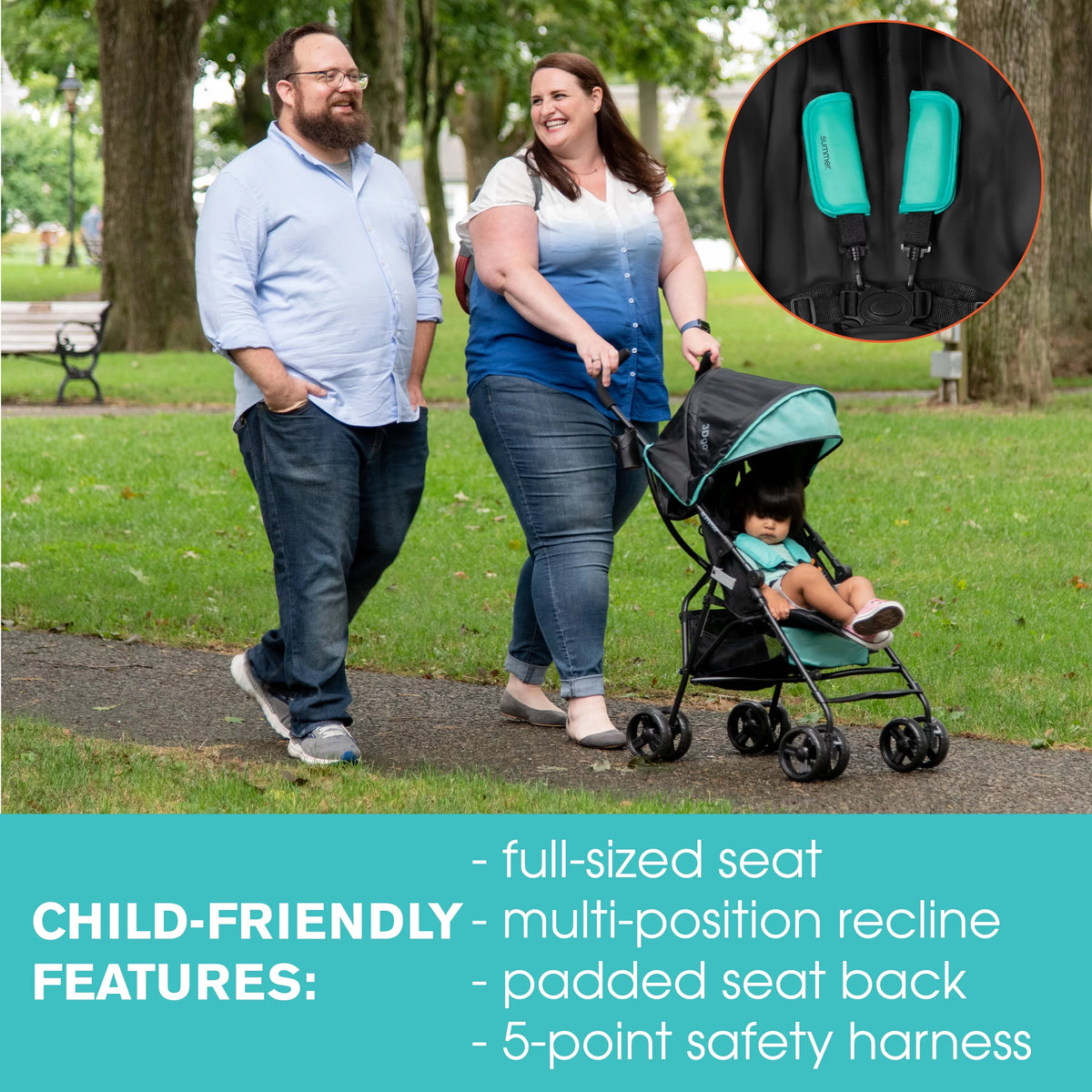 Lightweight Stroller, Black, 11lbs C1444