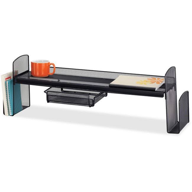 Onyx Mesh Two Upright Shelves Sliding Pull-Out Drawer C91085