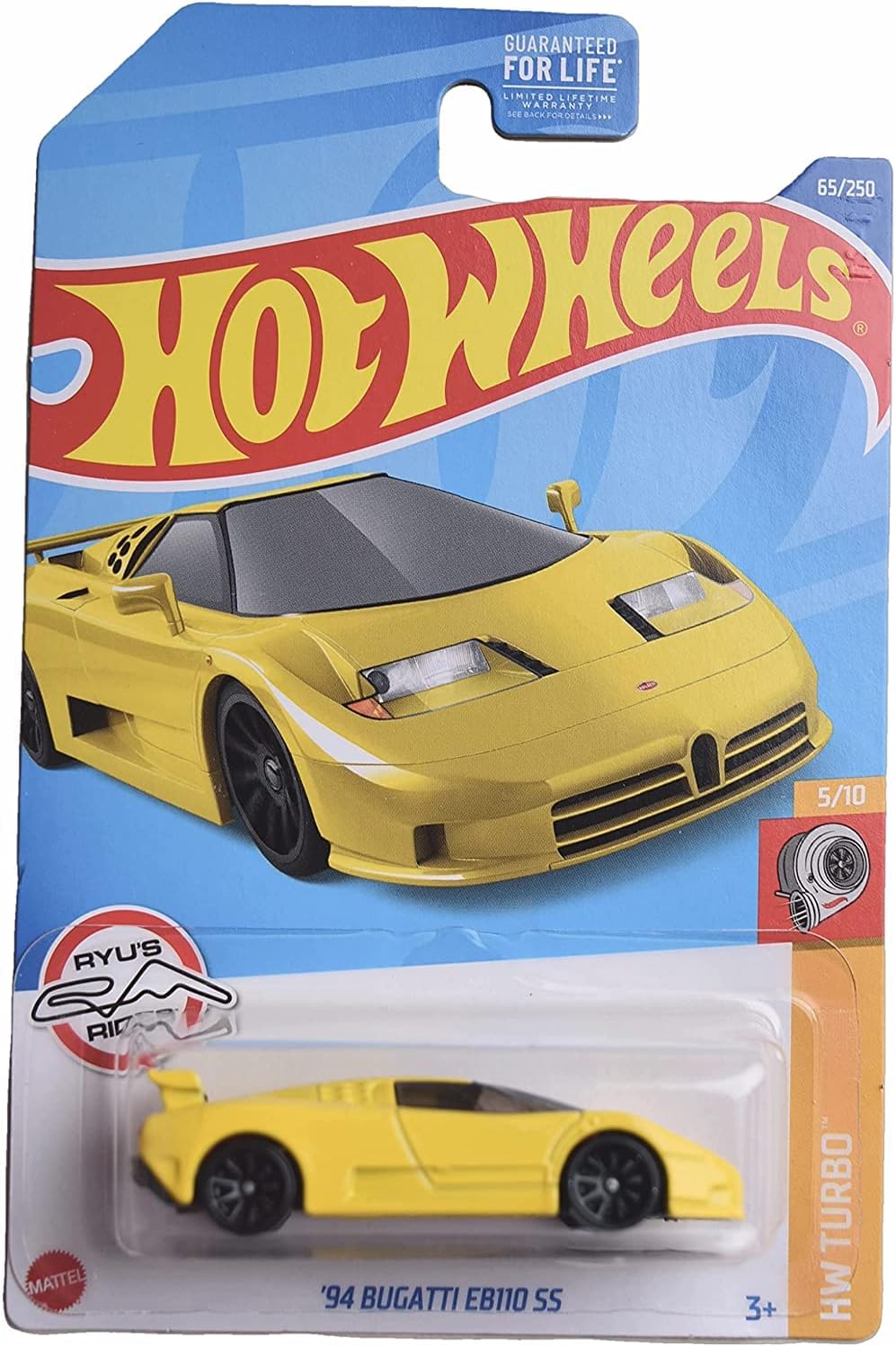 Yellow Hot Wheels '94 Bugatti EB110 SS H155