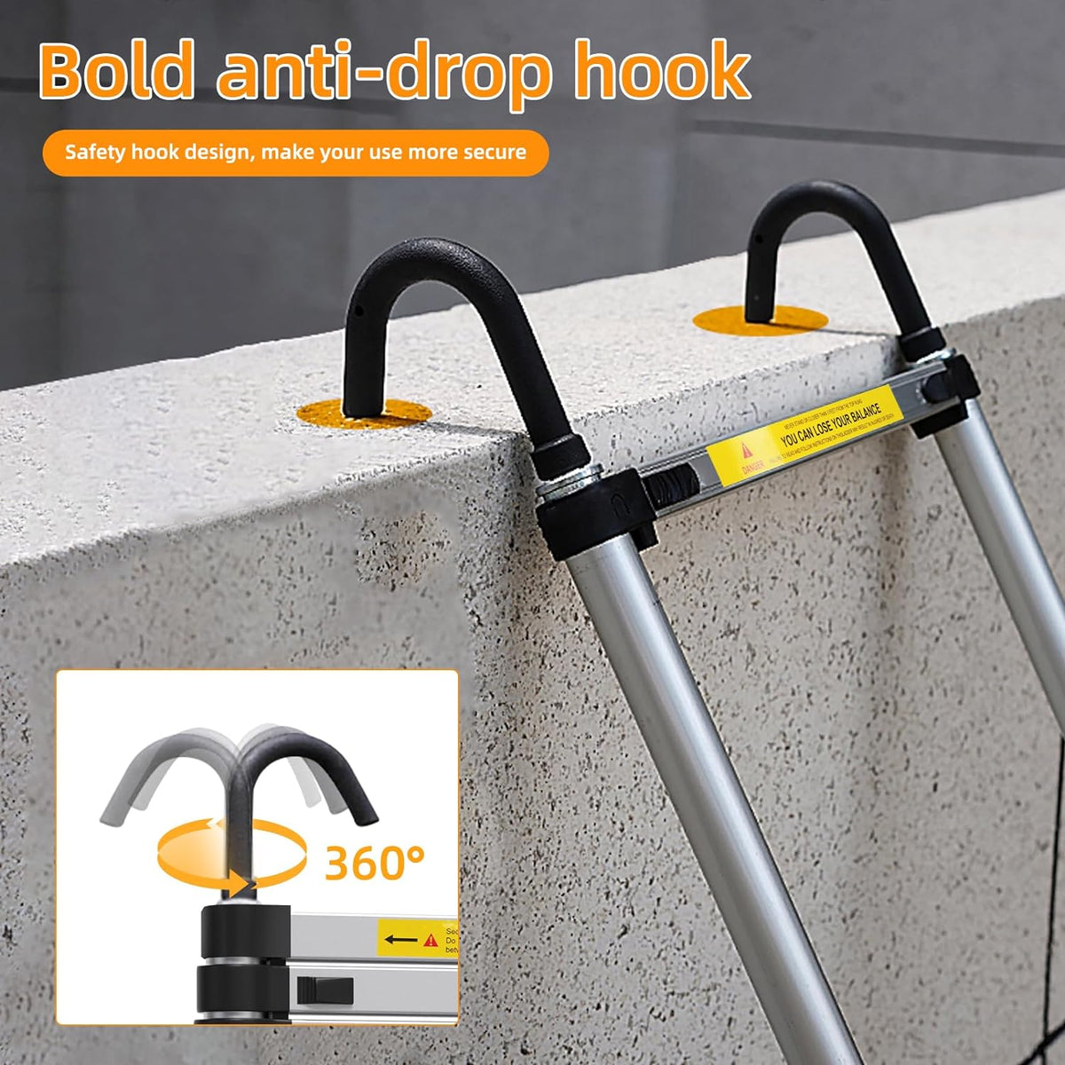 6.6ft Aluminum Telescoping Ladder with Hook P227660