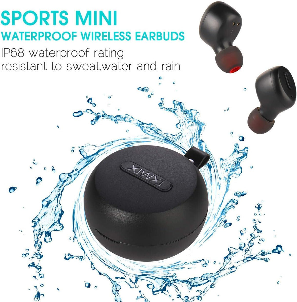 IP68 Waterproof Wireless Bluetooth 5.0 Earbuds with Wireless Charging Case, Pack of 2 U790775