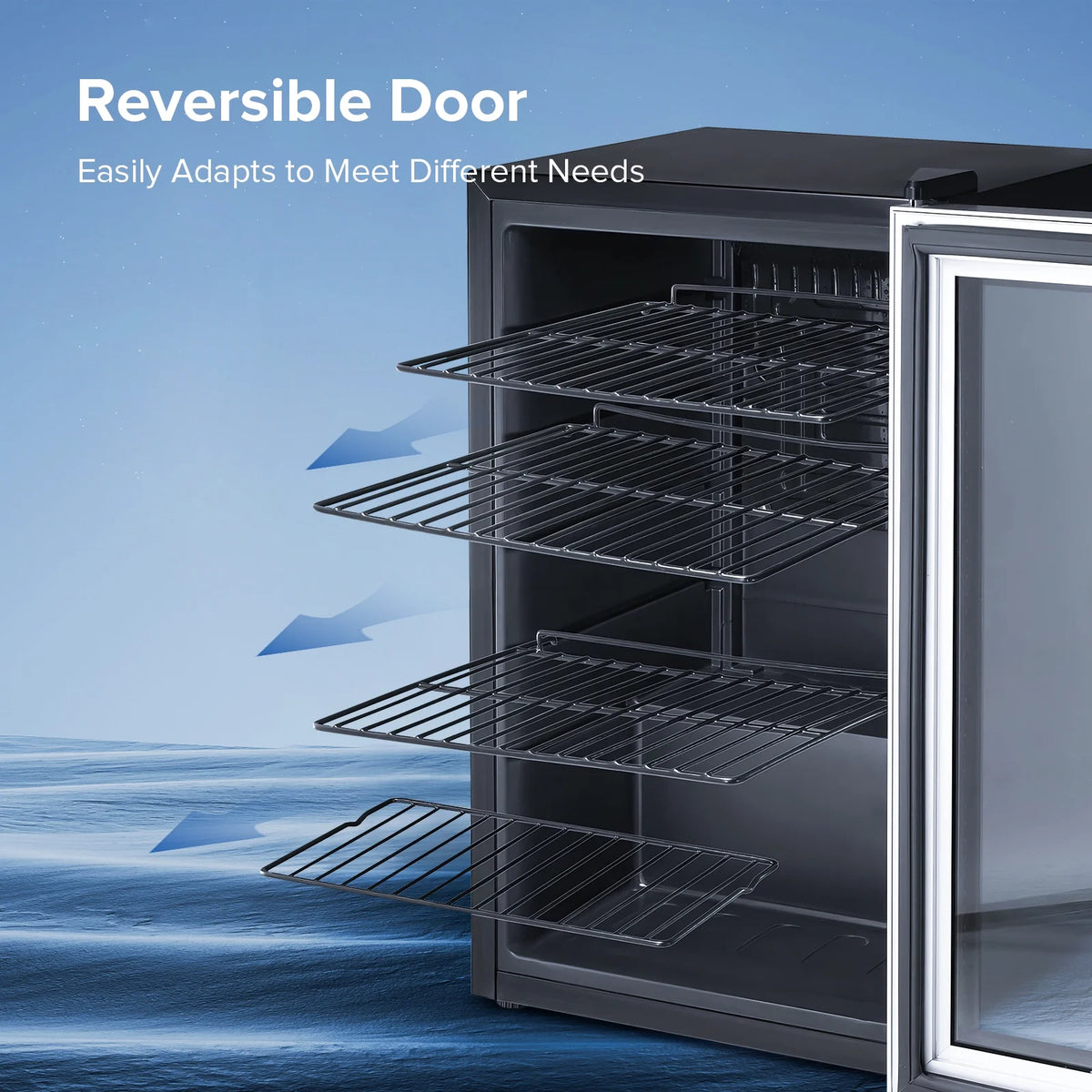 4.5cu.ft 145 Can Beverage Refrigerator Cooler Glass Door Black W678