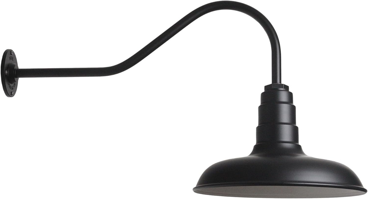 Gooseneck Barn Light with Steel Dome, 16 Gooseneck, White U579904