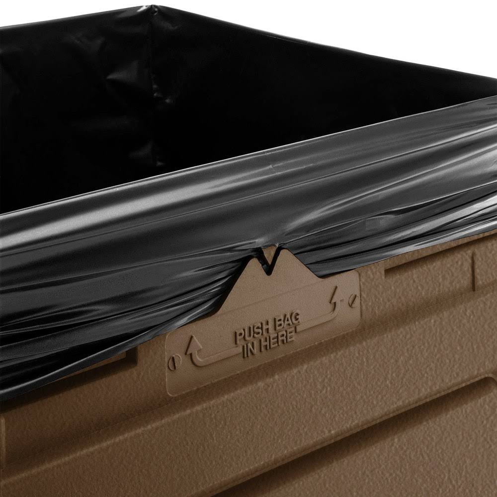 Brown 42 Gallon Square Waste Container with Dome Lid Q85255
