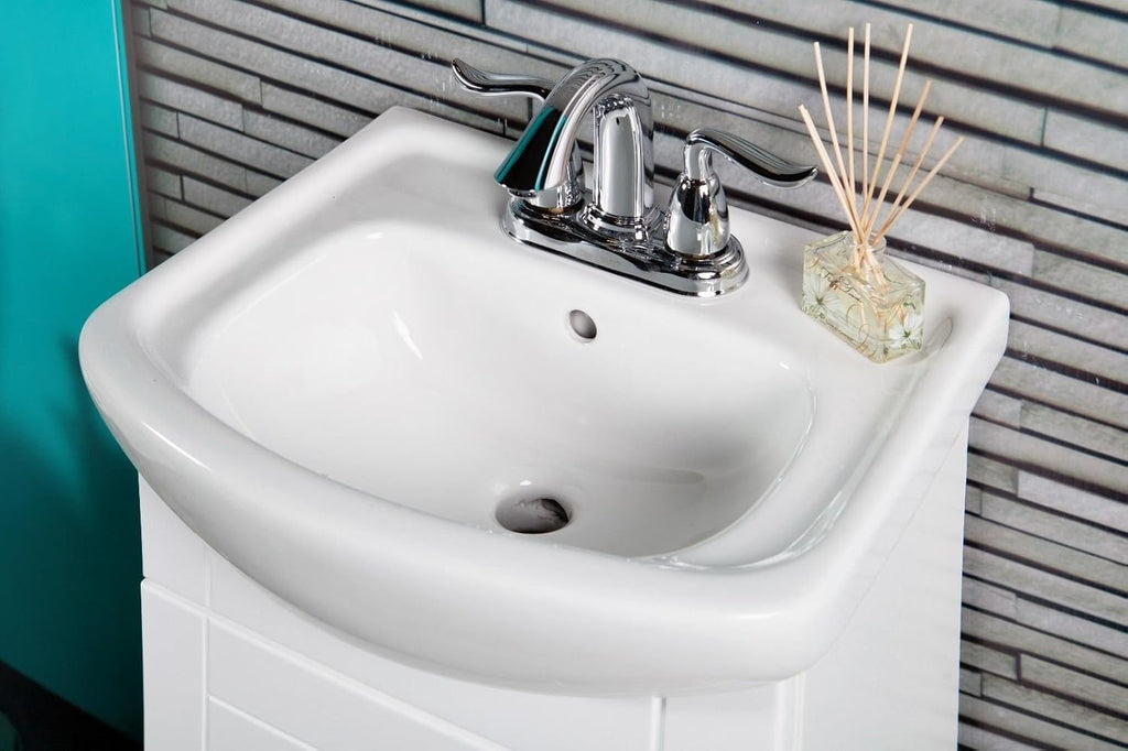 Small White Bathroom Vanity Cabinet and Sink S33916