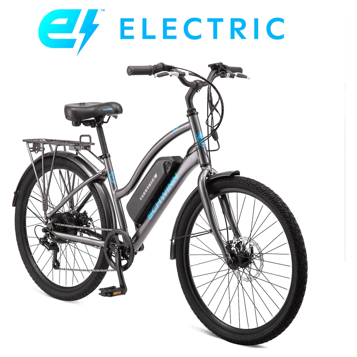 26 Low Step Cruiser Electric Bike 7 Speeds 250w Black U8036