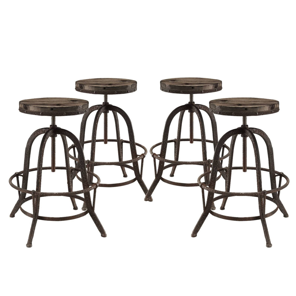 Brown Bar Stool Set of 4 Y8626