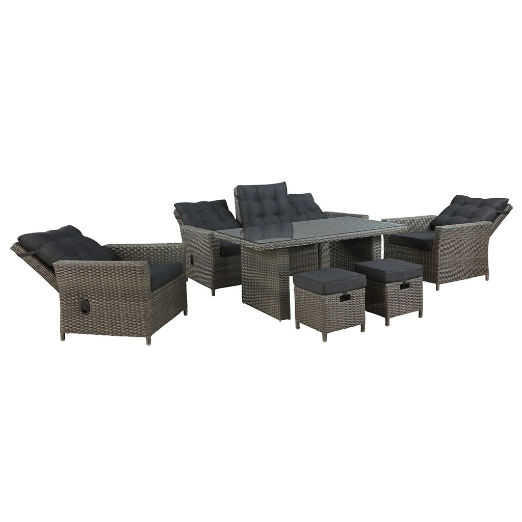 6-Piece Outdoor Seating Set with Reclining Sofa and Cocktail Table M23491