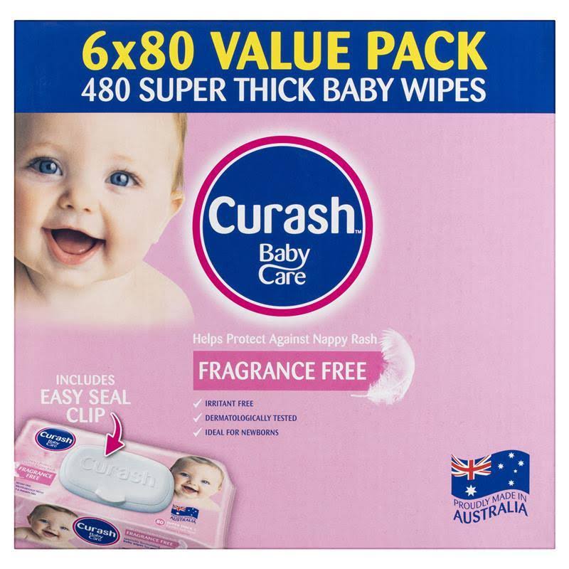 Fragrance Free Baby Wipes 6 x 80 I406542