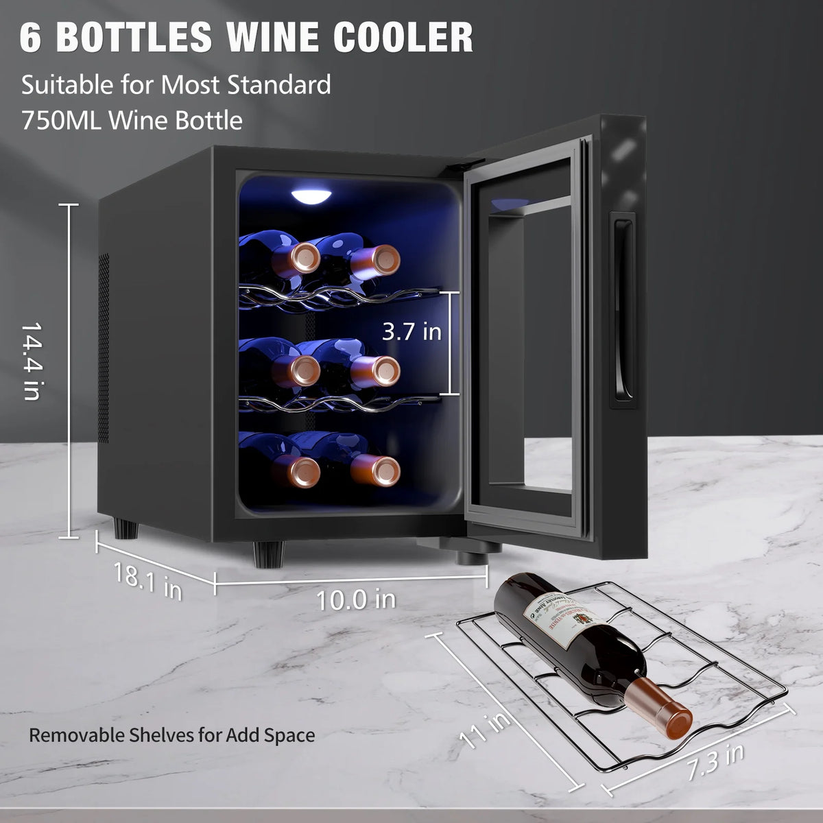 6 Bottle Wine Cooler with Digital Temperature Control N2315