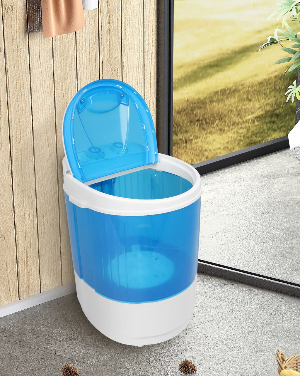 7.7lbs Mini Portable Washing Machine with Spiner Basket H75693