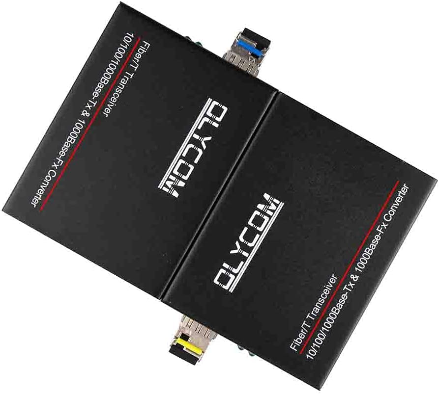Gigabit Ethernet Fiber Optical Media Converter Bidi 10/100/1000Base-Tx SM 20km to RJ45 Port with 1.25Gbs SFP Transceivers O720604