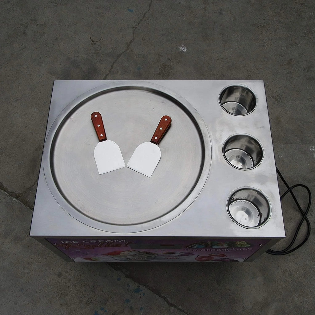 18'' Single Round Pan Fried Ice Cream Machine with 3 Tanks Q99780