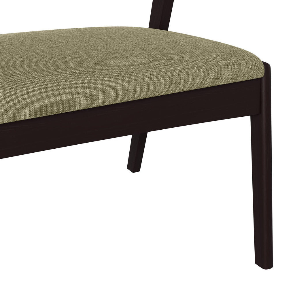 Tan Arm Dining Bench with Espresso Wood Back L662575