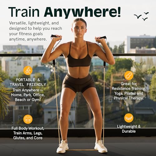 Resistance Bands Set 5pc with Handles, Door Anchor, Carry Bag R74959