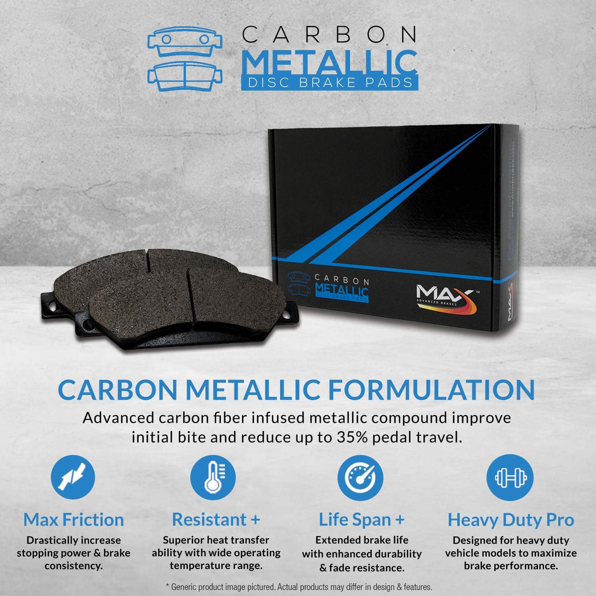 Max Brakes Elite XDS Rotors with Carbon Metallic Pads U4155