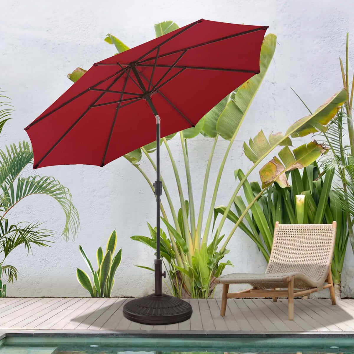 Olefin Patio Umbrella with 8 Ribs & Push Button Tilt U9967