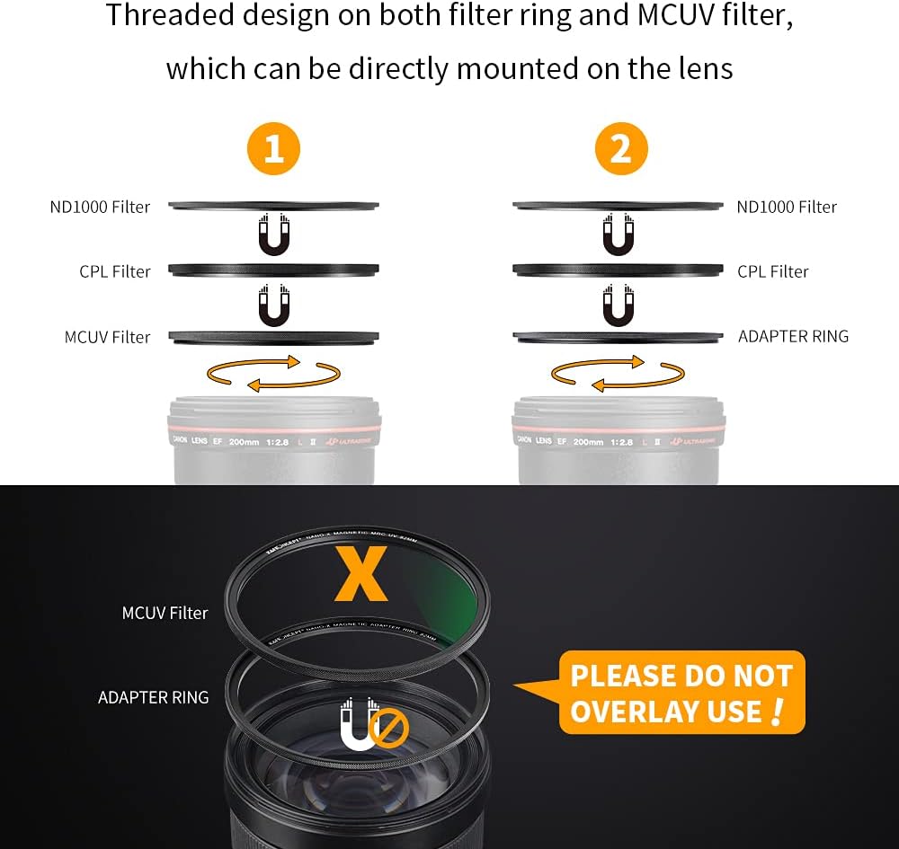 62mm Magnetic Lens Filter Kit with 4 in 1 Filter Pouch Z884037