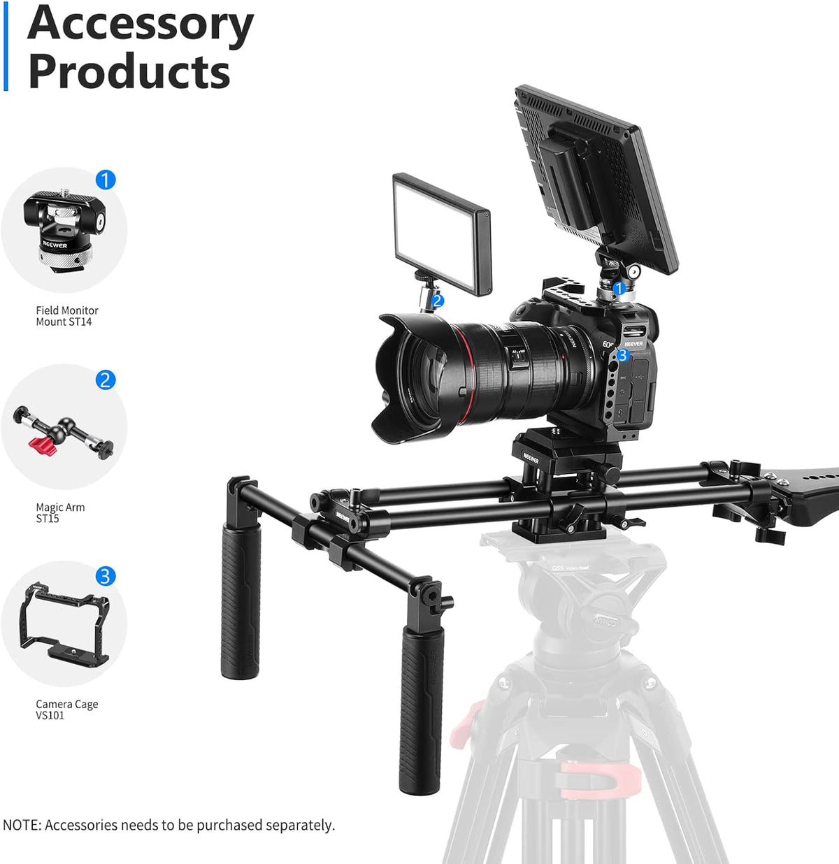 Aluminum Alloy Camera Shoulder Rig with 15mm Rod J295494