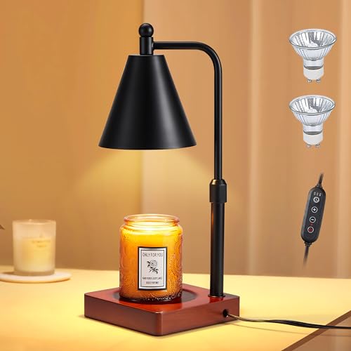 White Gold Candle Warmer Lamp with 2 Bulbs N718