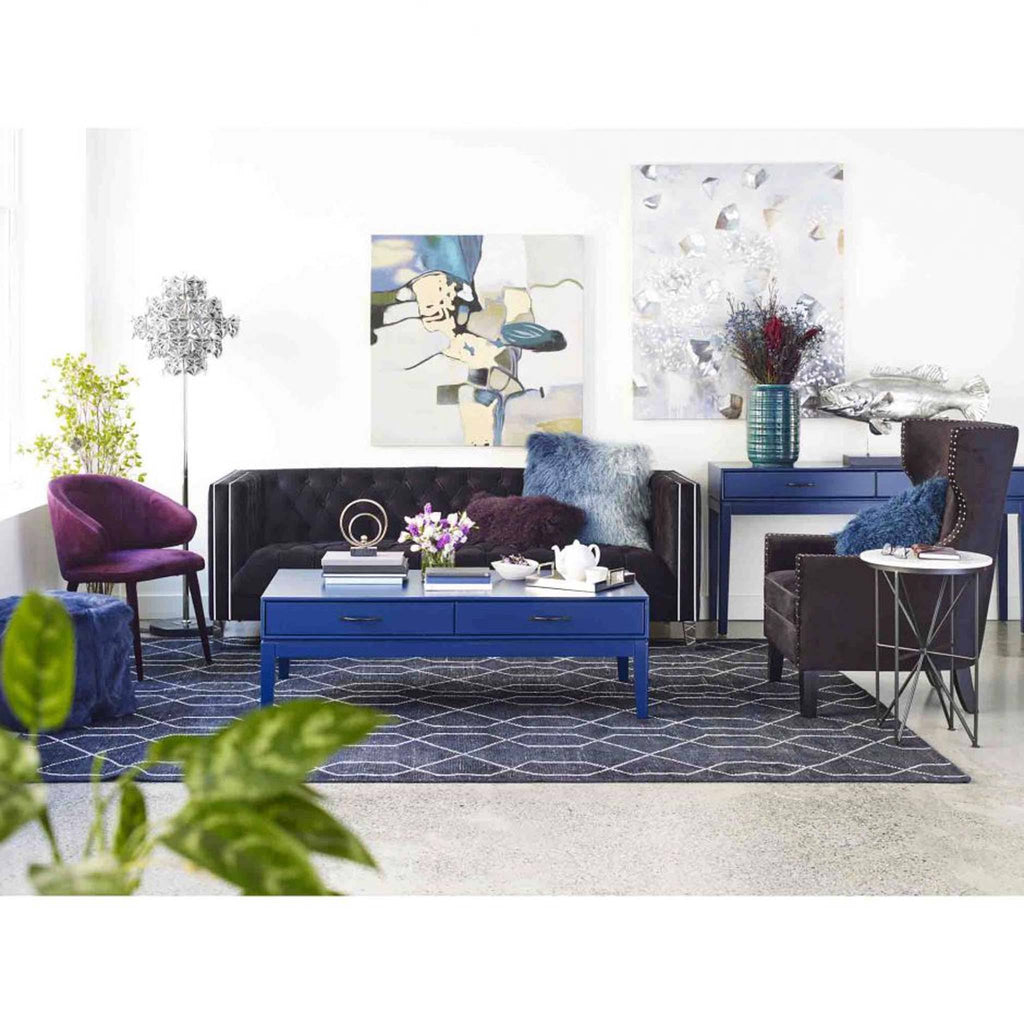 Black Velvet Arm Chair C63911