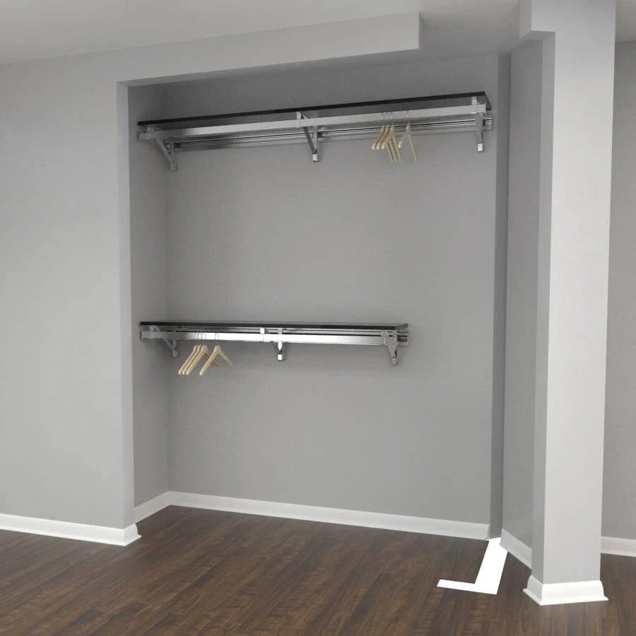Closet System in Espresso and Silver X74773