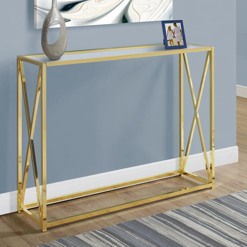 Metal Chrome Narrow Accent Table E5706