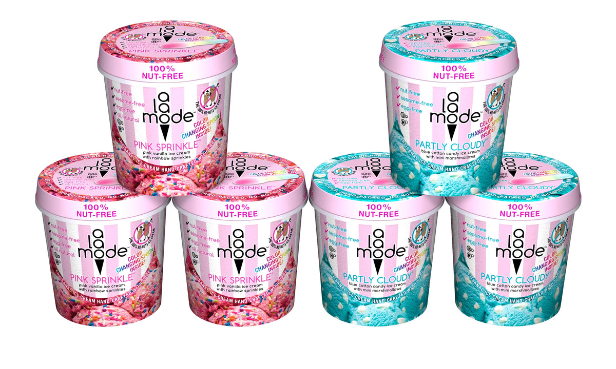 Partly Cloudy and Pink Sprinkle Ice Cream Pints Y271