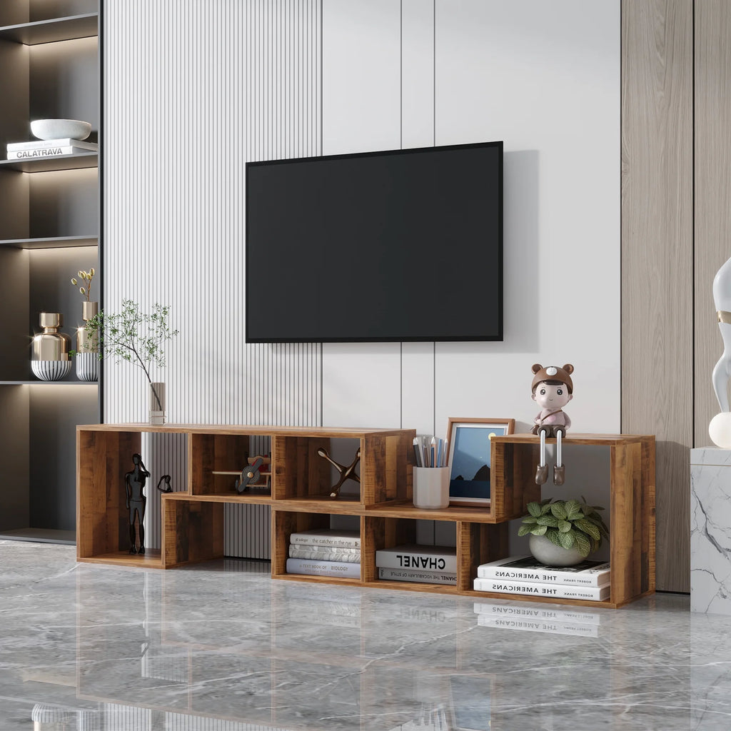 Oak L Shape Bookcase TV Stand S681220