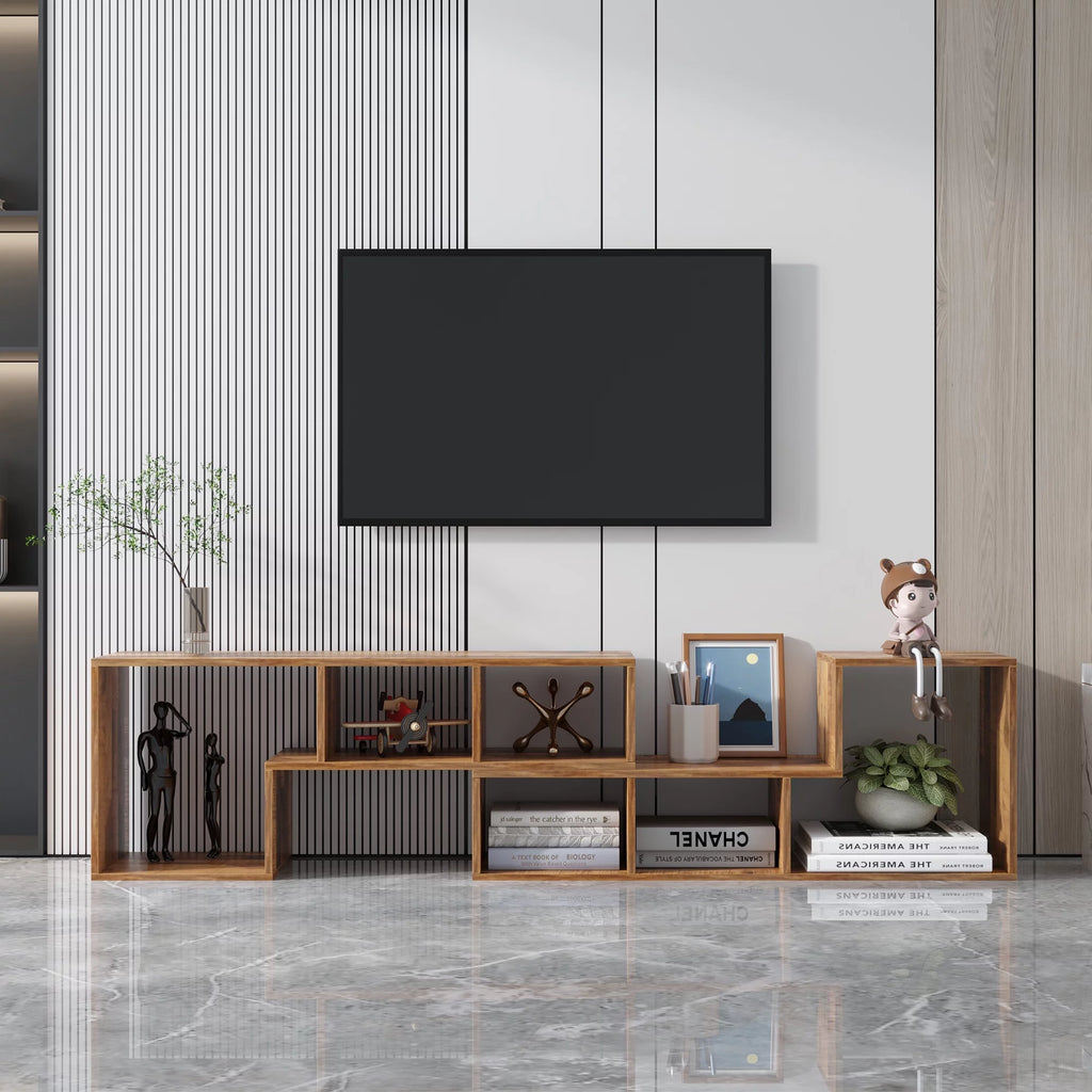 Oak L Shape Bookcase TV Stand S681220