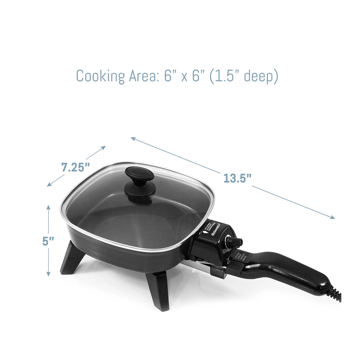 7" Electric Skillet with Glass Lid H634