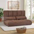 Brown Double Chaise Lounge Sofa with Two Pillows V57897
