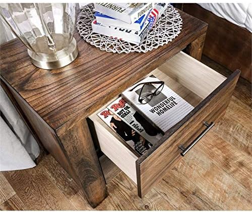 Antique Oak Solid Wood 2-Drawer Nightstand D98713