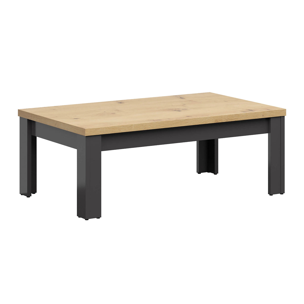 Dark Gray Oak Wood Rectangular Coffee Table F349
