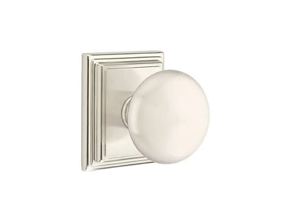 Satin Nickel Dummy Pair Knob with Rosette E459