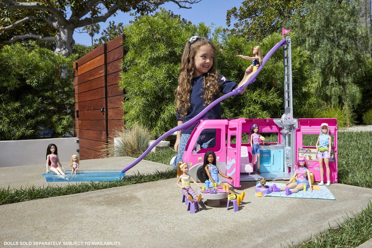 Barbie Doll DreamCamper Van Playset with Pets, Pool, Slide & Accessories Z62754