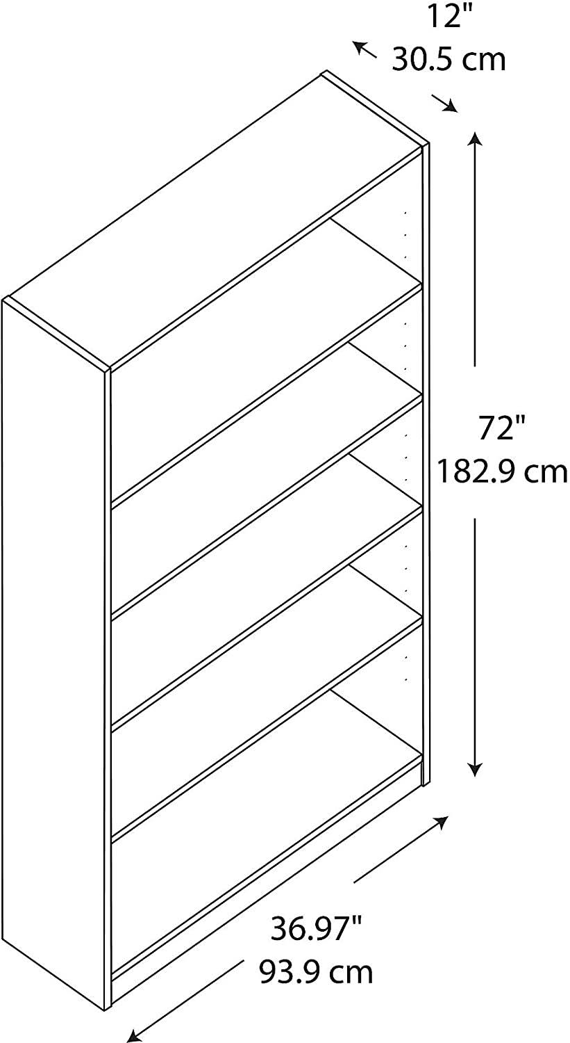 Black 5 Shelf Bookcase Set of 2 N97687