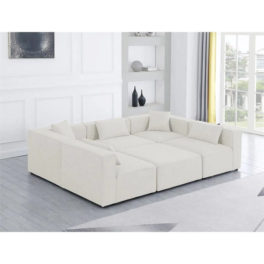 Cream Linen Modular Sectional U100