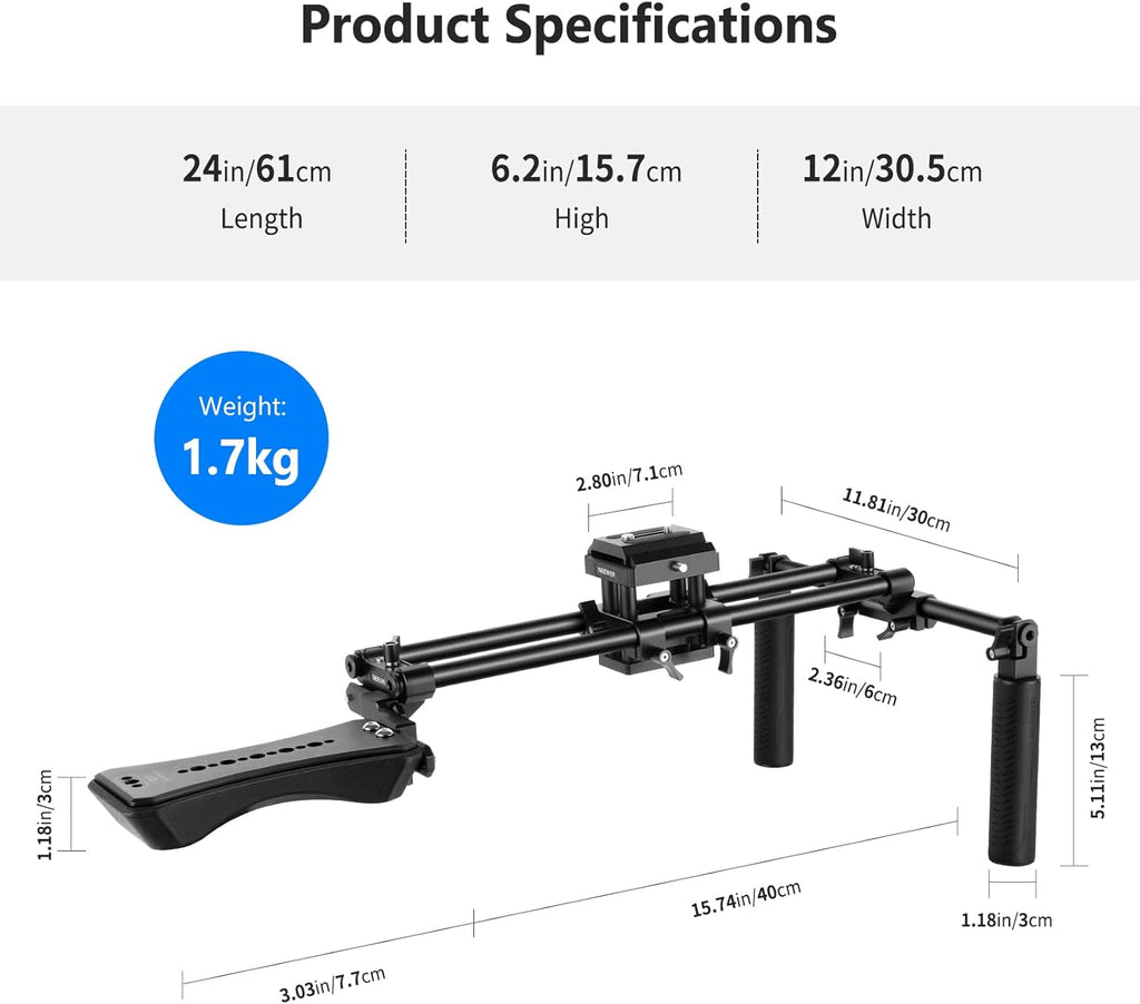 Aluminum Alloy Camera Shoulder Rig with 15mm Rod J295494