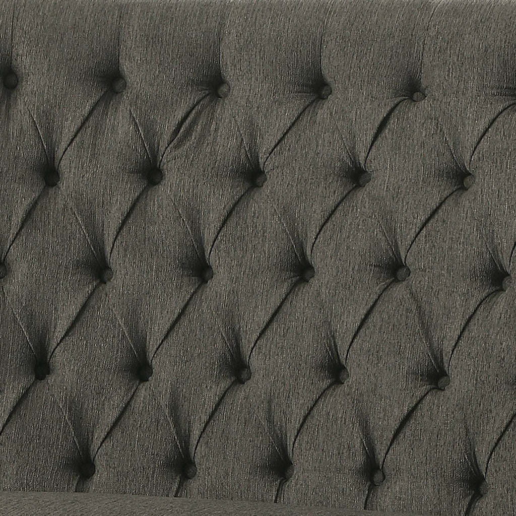 Ivory Button Tufted Loveseat Bench S31916