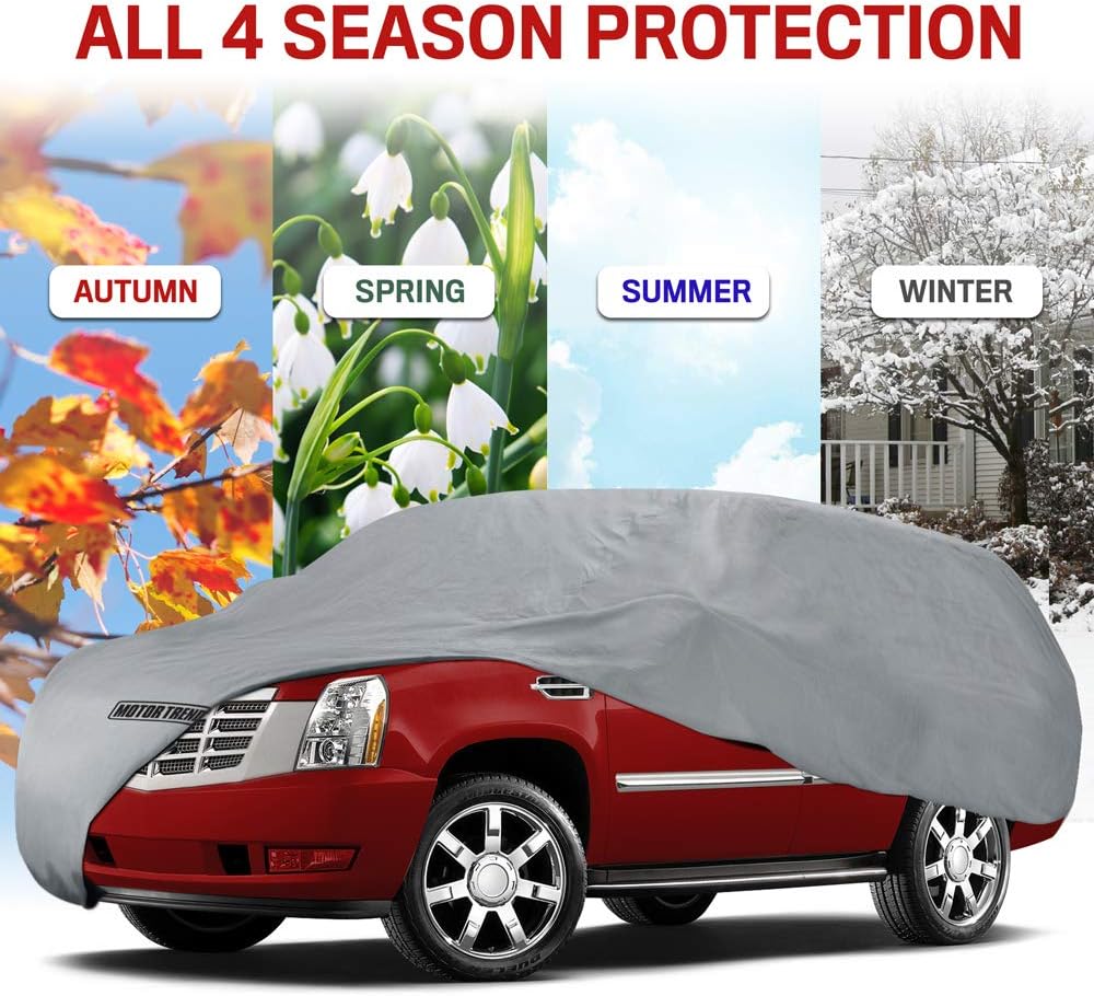 4-Season Waterproof UV Protection Car Cover for Vans SUVs Crossovers P465