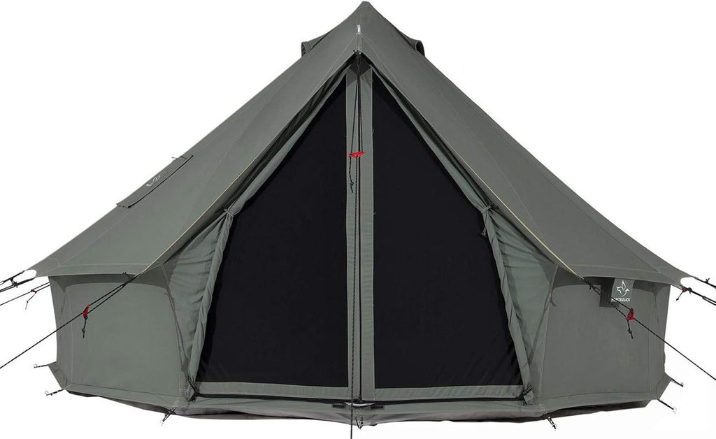Canvas Bell Tent with Stove Jack, Waterproof 4 Season Cotton Canvas Tent Q522971