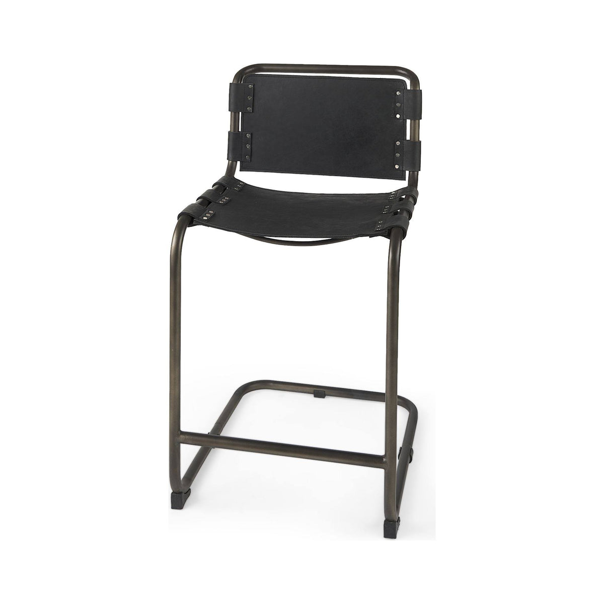 Black Leather Counter Stool Z477